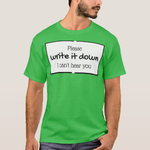 T-shirt Veuillez l'écrire en noir et blanc