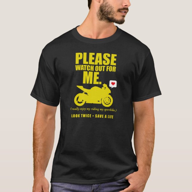 T-shirt Veuillez observer - la conscience 2013 de moto (Devant)