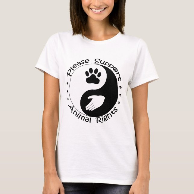 T-shirt Veuillez soutenir la chemise Droits des animaux (Devant)