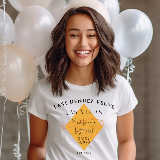 T-shirt Veuve Avant Vows Bachelorette Équipe de fin de sem (Last Rendez Veuve T-shirt
Bride Squad)