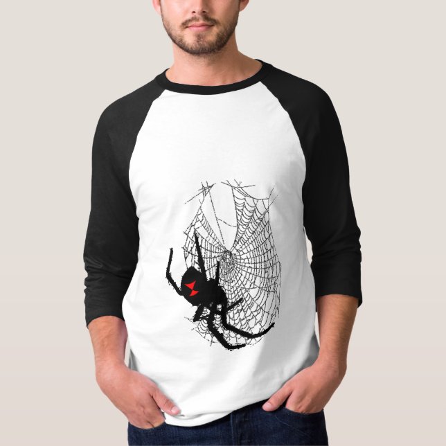 T-shirt veuve noire sur la toile d'araignée (Devant)