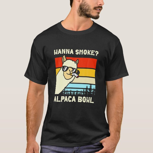 T-shirt Veux fumer ? Design bol d'alpaca (Devant)