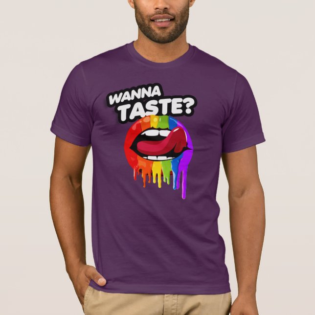 T-shirt Veux goûter l'arc-en-ciel (Devant)