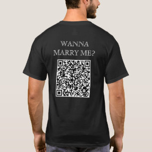 T-shirt Veux Me Marier QR Code sur le dos Drôle propositio