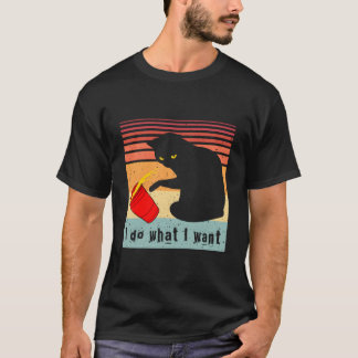 T-shirt Veux-T-Je Chat Noir Coupe Rouge Mon Chat