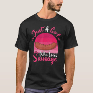 T-shirt Viande De Saucisson vintage Juste Une Fille Qui Ai
