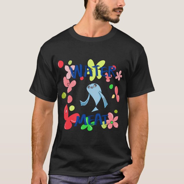 T-shirt Viande d'eau avec des fleurs (Devant)