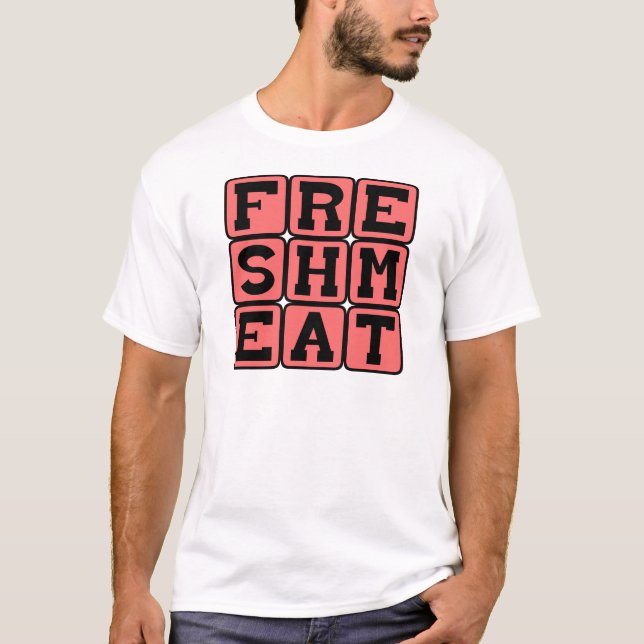 T-shirt Viande fraîche, Boeuf cru (Devant)