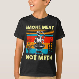 T-shirt Viande fumée vintage pas squelette drôle barbecue