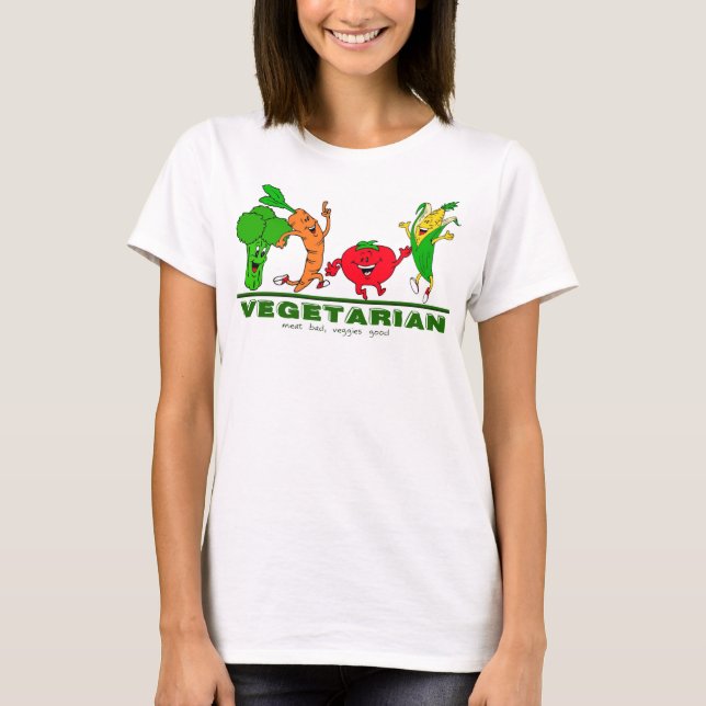 T-shirt viande mauvais, légume bon Végétarien (Devant)