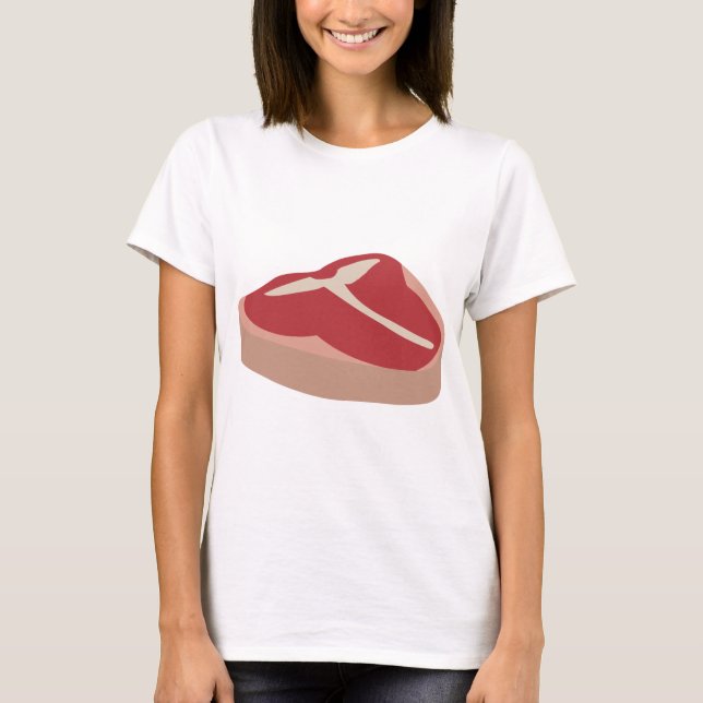 T-shirt Viande Steak cru Protéine fraîche Porc Chop Beefst (Devant)