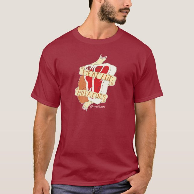 T-shirt Viandes et pommes de terre (Devant)