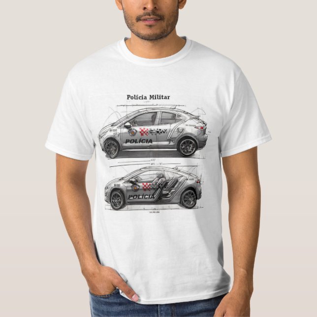 T-shirt Viatura Carro futurista da Polícia Militar SP (Devant)