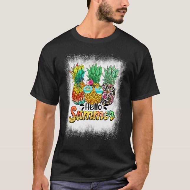 T-shirt Vibe Plage Vibe Hello Summer Pineappy Glasses (Devant)