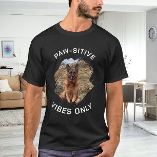 T-shirt Vibes à mâchoires seulement photo de chien noir
