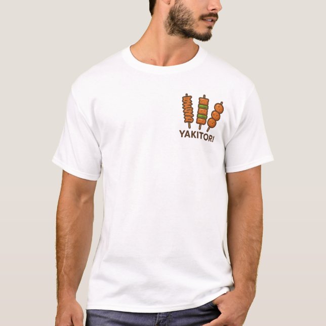 T-shirt Vibes alimentaires de rue japonaises - Yakitori De (Devant)