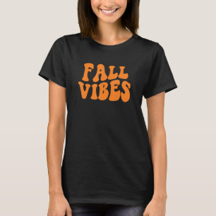 T-shirt Vibes Automnales Groovy Rétro Bon Automne à Tous T