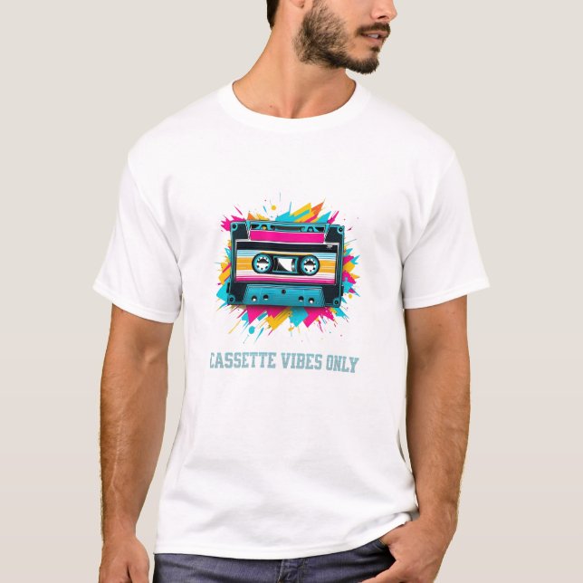 T-shirt Vibes Cassette uniquement - Conception audio rétro (Devant)