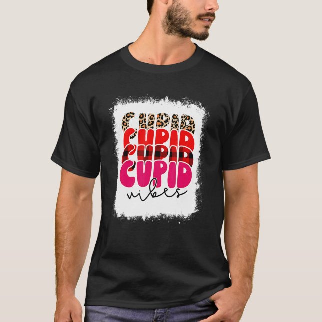 T-shirt Vibes Cupides Blanches Joyeuses Valentines Jour 20 (Devant)