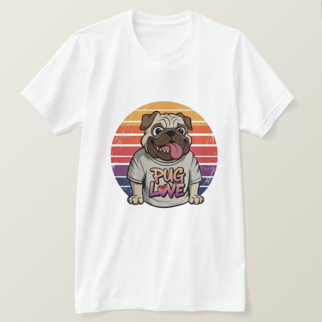 T-shirt Vibes d'amour carlin (Design devant)