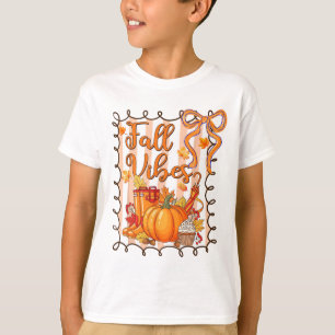 T-shirt Vibes d'automne Action de grâce Citrouille Coquett