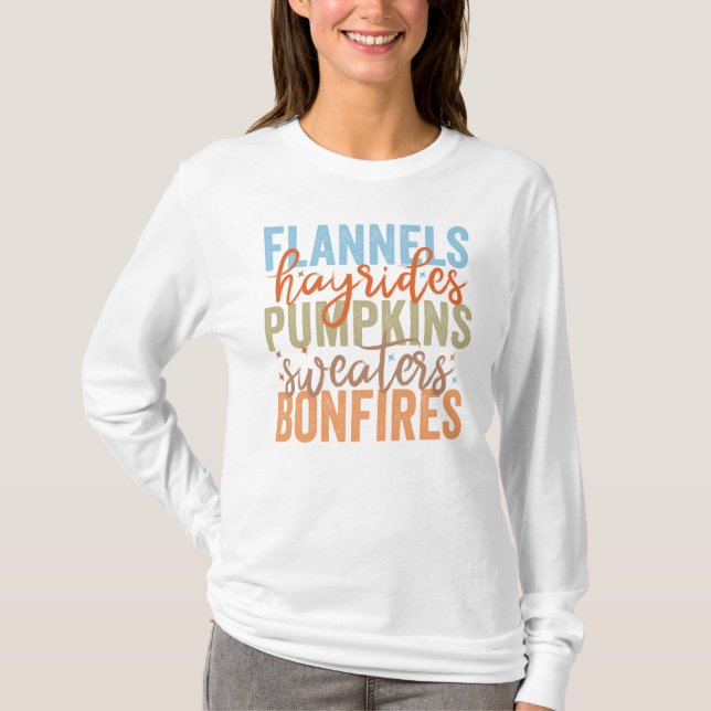 T-shirt Vibes d'automne amusantes (Devant)
