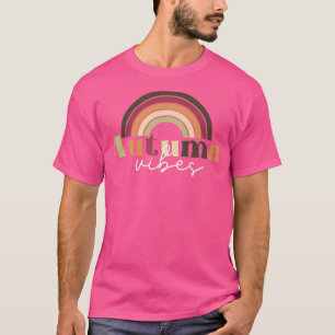 T-shirt Vibes d'automne Arc-en-ciel Style Vintage Automne