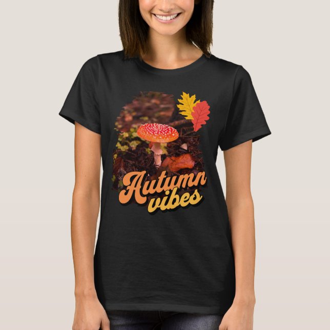 T-shirt Vibes d'automne, champignon rouge (Devant)