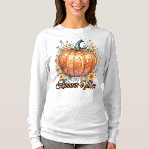 T-shirt Vibes d'automne du Citrouille aquarelle