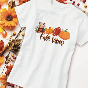 T-shirt Vibes d'automne Épice de citrouille Football 