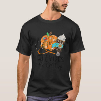 T-shirt Vibes d'automne et Citrouille de vie CMT Leopard T