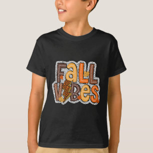 T-shirt Vibes d'automne Points dalmatiens Automne Citrouil