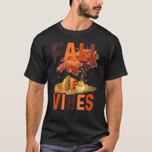 T-shirt Vibes d'automne Retro Citrouille épice Café d'auto