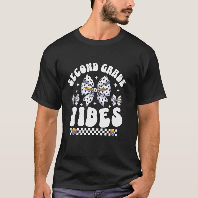 T-shirt Vibes de 2e année Coquette Bow Pencil Dalmati (Devant)