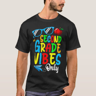 T-shirt Vibes De 2E Année Seulement Retour À L'École Cute