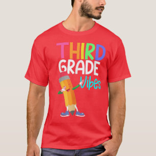 T-shirt Vibes de 3e année Élève Enseignant Retour à l'écol