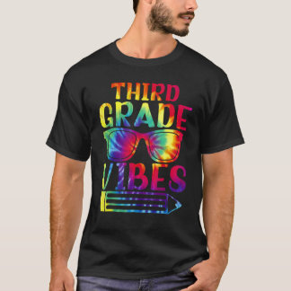 T-shirt Vibes de 3e année Tie Dye Retourner À L'École Ense