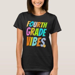T-shirt Vibes de 4e année 1er jour de l'école Retro Vinta