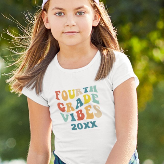 T-shirt Vibes de 4e année de retour à l'école rétro (Créateur téléchargé)