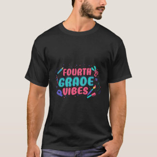 T-shirt Vibes De 4E Année Enfants De 4E Année Retourner À