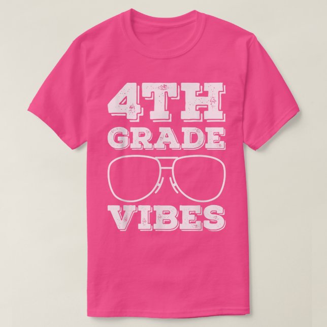 T-shirt Vibes de 4e année Enseignant Retour à l'école Prem (Design devant)