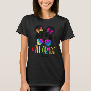 T-shirt Vibes de 4e année Messy Bun Élastique à cheveux Dy