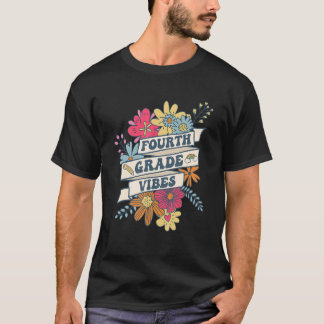 T-shirt Vibes de 4e année pour les enseignantes - Retour à