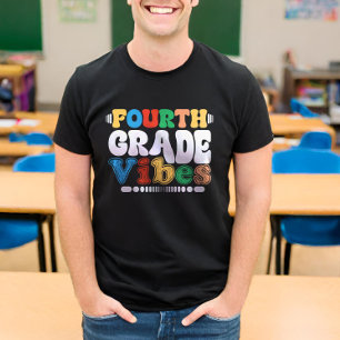 T-shirt Vibes de 4e année Retour à l'école