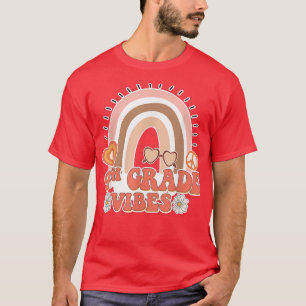 T-shirt Vibes de 4e année Retro les années 70 Arc-en-ciel