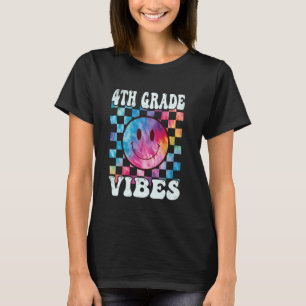 T-shirt Vibes de 4e année Tee 4e année Retro 1er jour de
