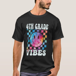 T-shirt Vibes de 4e année Tee 4e année Retro 1er jour de