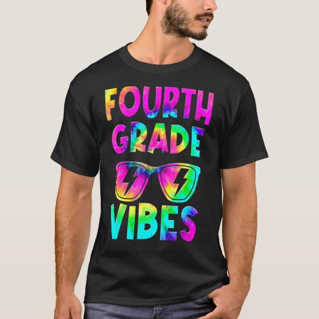 T-shirt Vibes De 4E Année Tee Dye Retour À L'École 4E Anné (Devant)