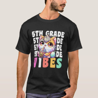 T-shirt Vibes de 5e année Filles pour le premier jour de 5