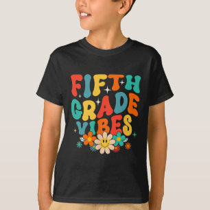 T-shirt Vibes De 5e Année Retour À L'École Rétro Cinquième